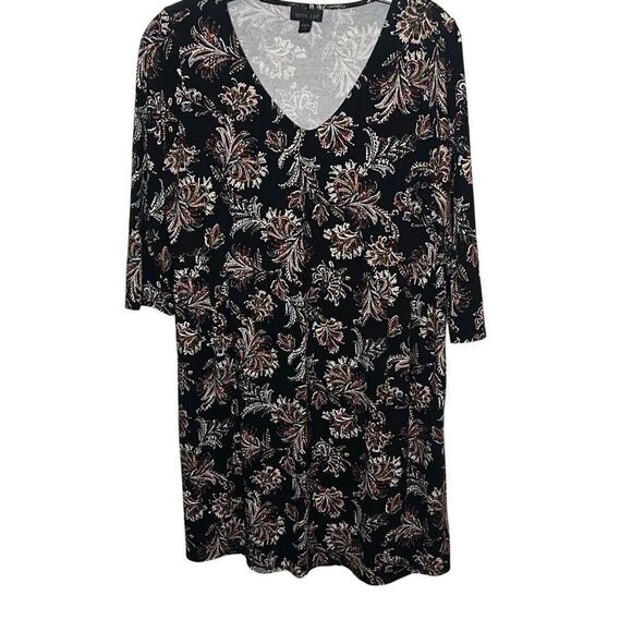 J. Jill Dresses & Skirts - J Jill Wearable Women's Size Medium Paisley Long Line Tunic Black Floral Dress